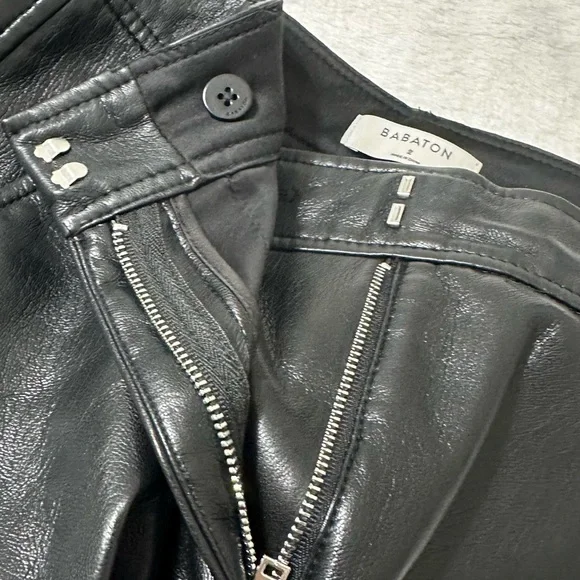 Aritzia Babaton Wide Leg Black Faux Leather Pants in Size 2 - Picture 14 of 16
